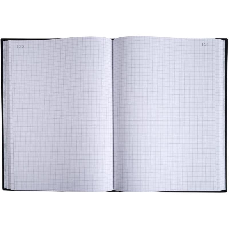 Registre 29,7x21cm 5x5 folioté 300 pages - Noir toilé