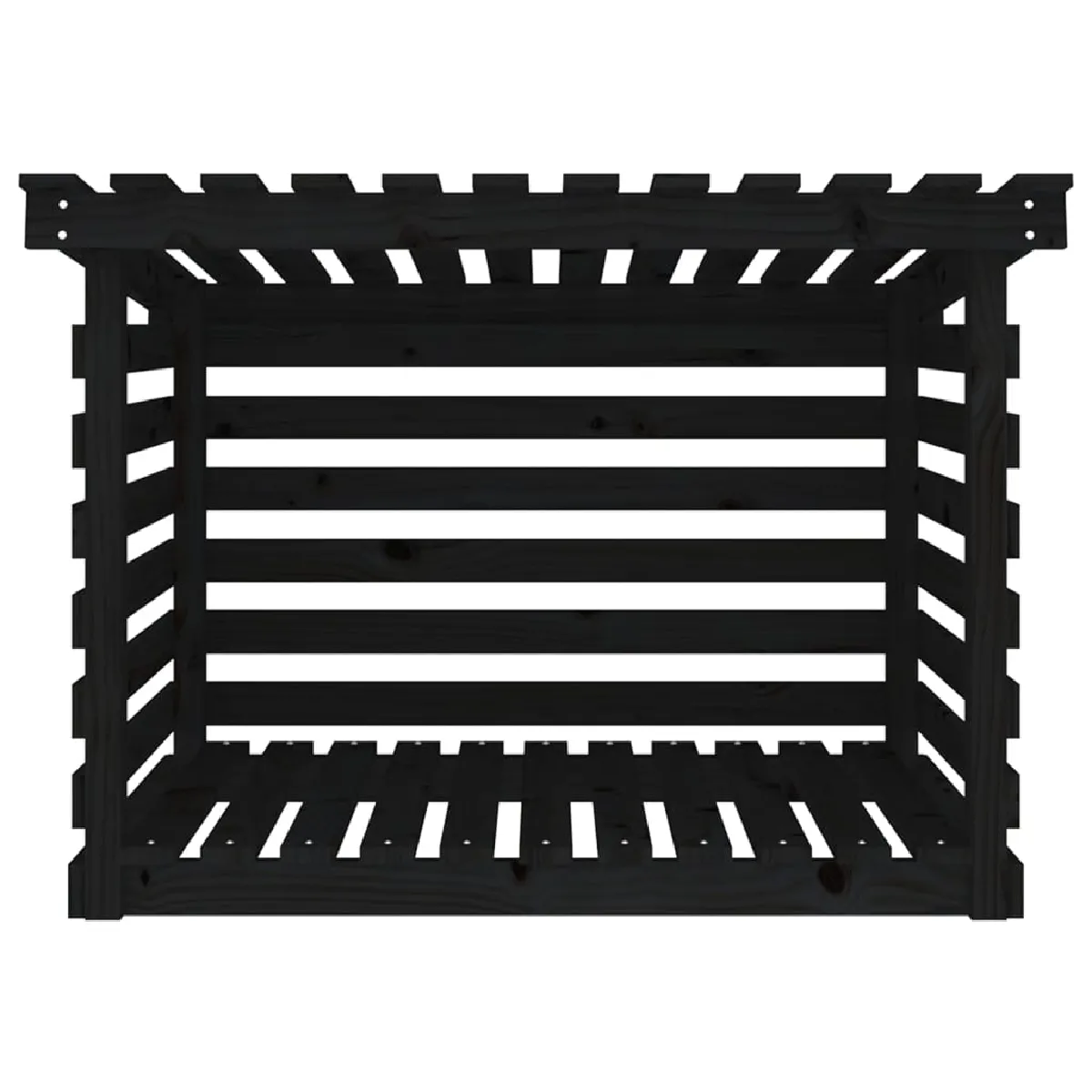 vidaXL Support pour bois de chauffage Pin Noir