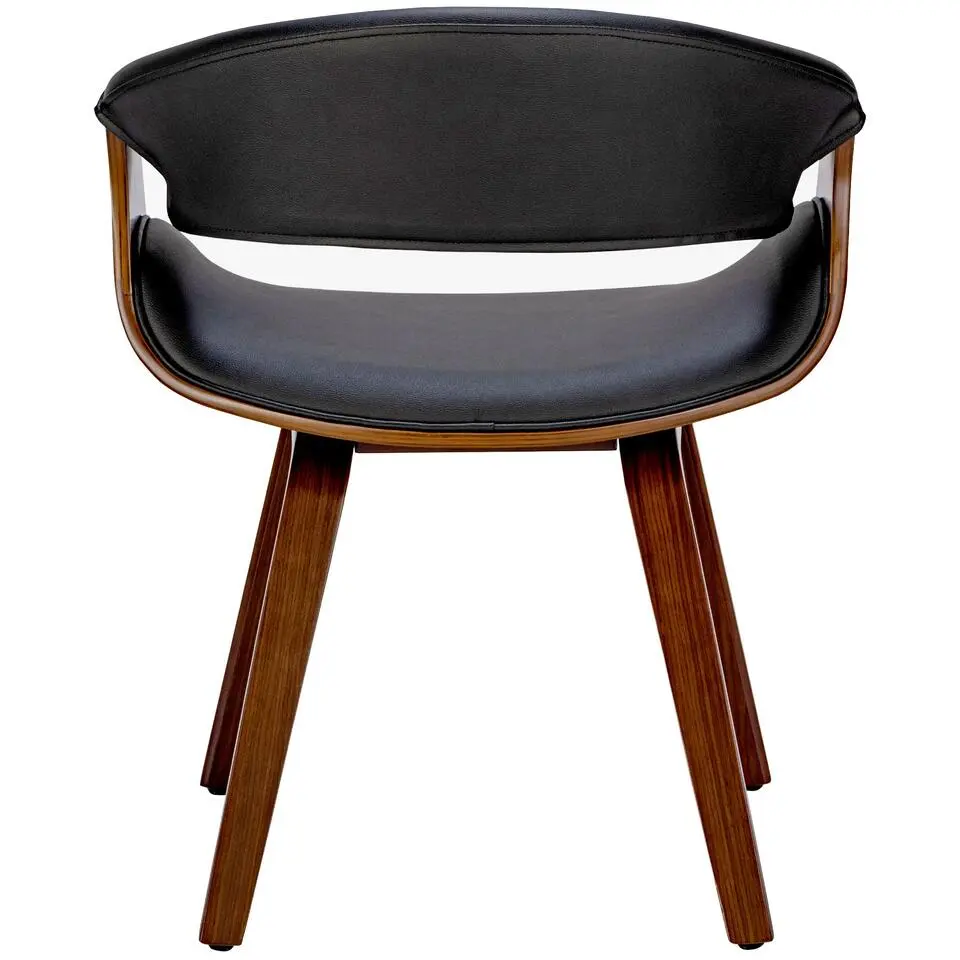 CLP Eetkamerstoel Foley walnoot Frame - Kunstleer - walnoot/zwart