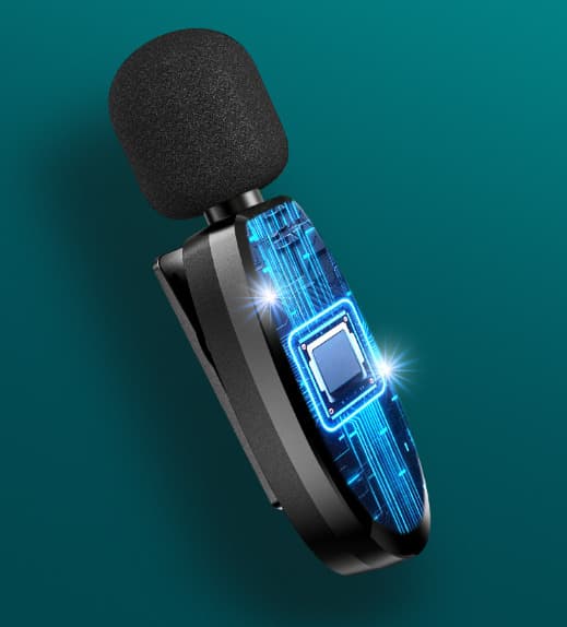 Trådløs lavaliermikrofon, clip-on mikrofon til optagelse, TikTok, Live Stream