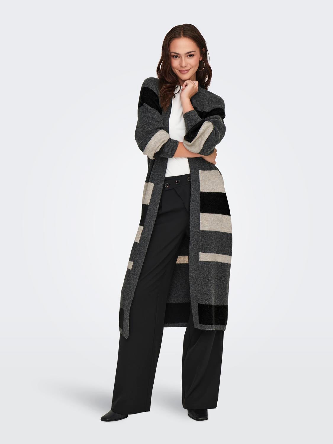 JDYRUE Strickjacke Dark Grey Melange
