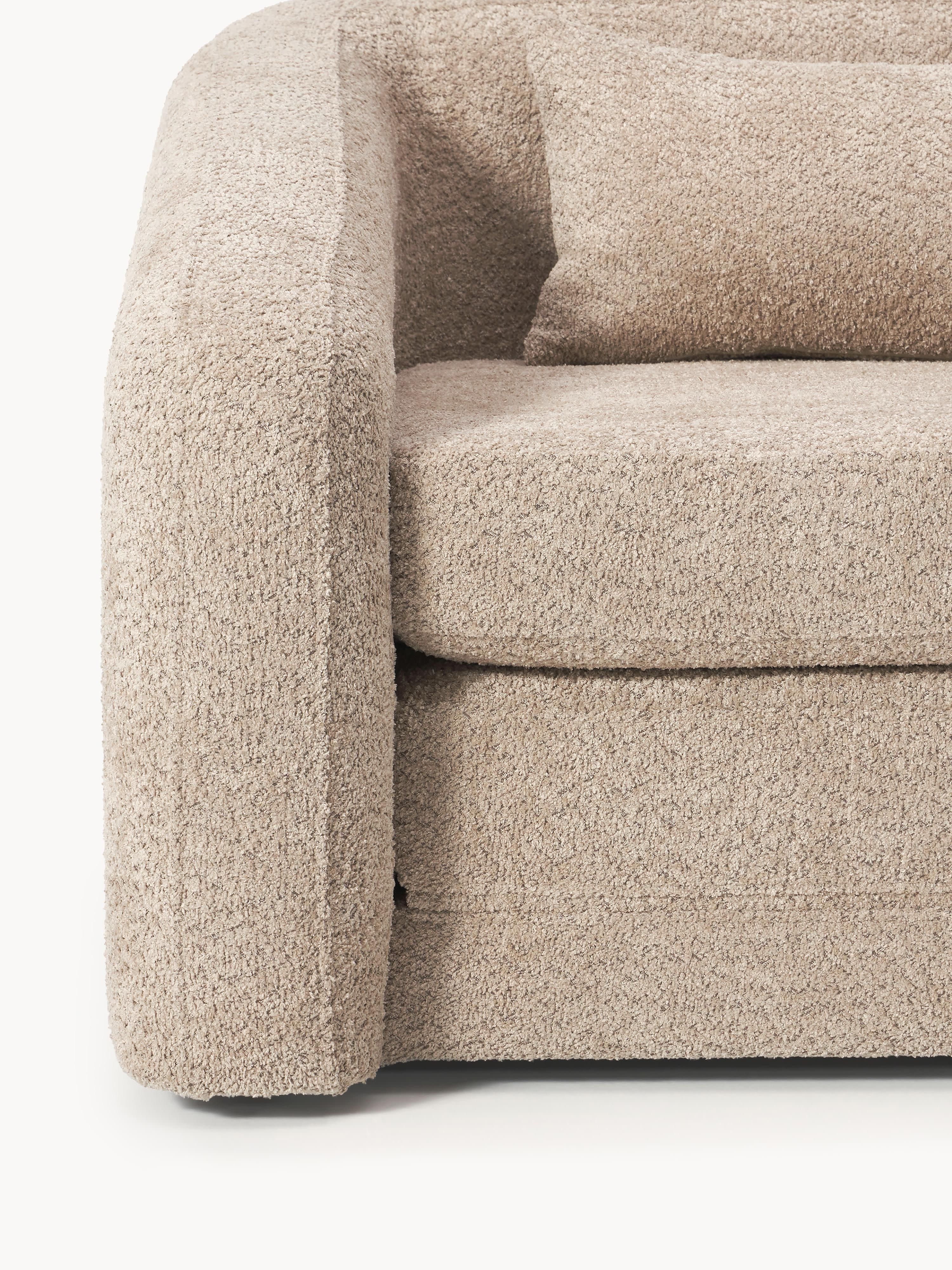 Slaapfauteuil Eliot uit teddy-bouclé