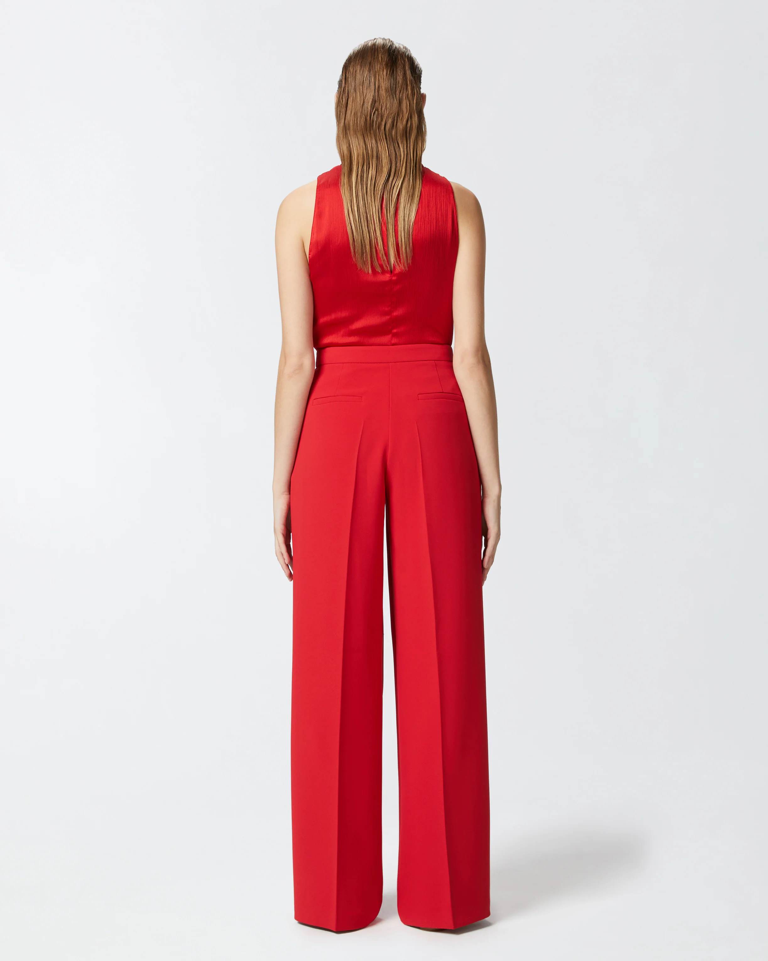 Pantalon palazzo élégant | Rouge