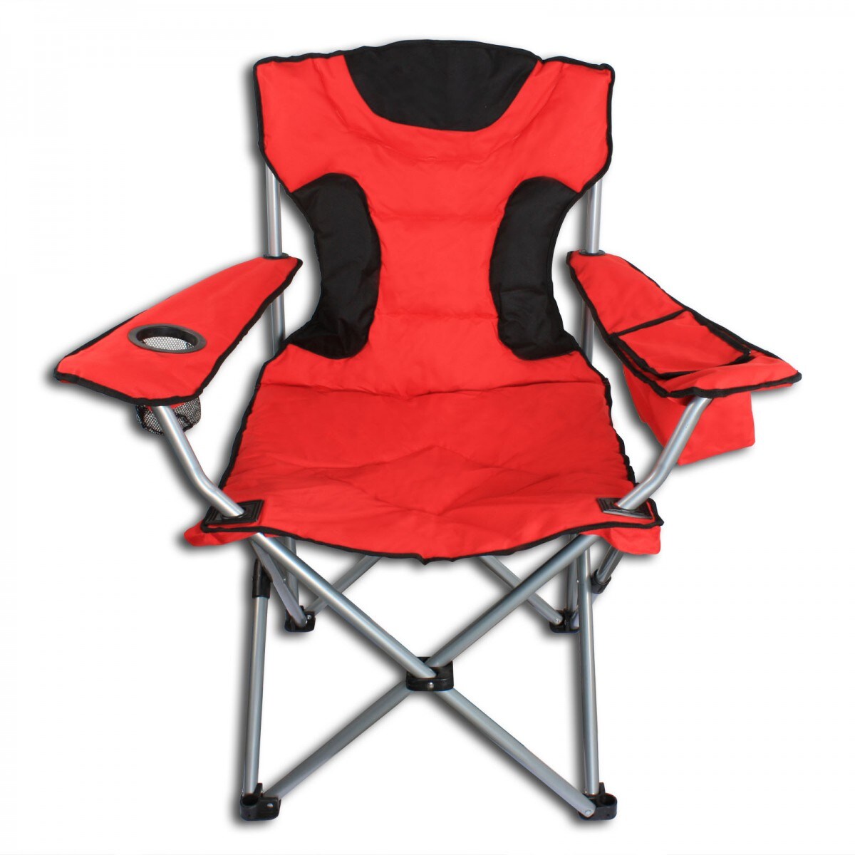 Campingstuhl XXL mit Flaschenhalter und Kühltasche