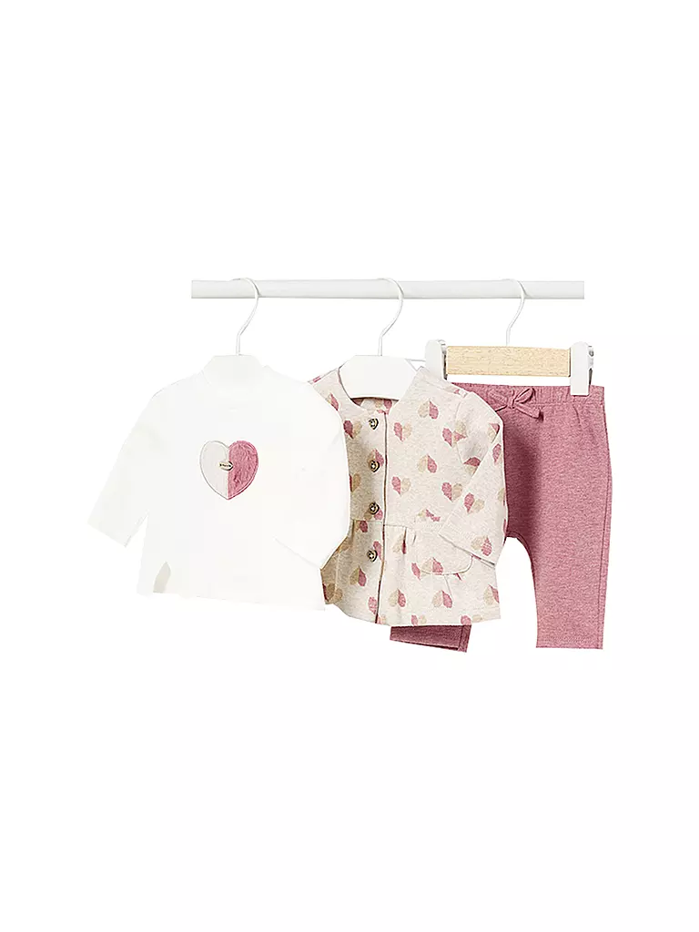 MAYORAL Baby Set 3-tlg. Sweatjacke Langarmshirt Jogginghose  rosa