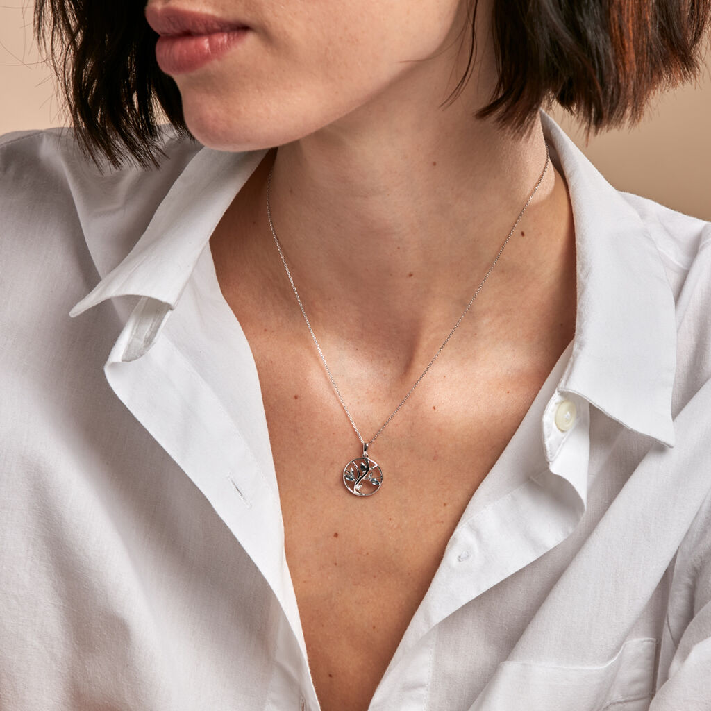 Pendentif Godolieba Or Blanc Topaze