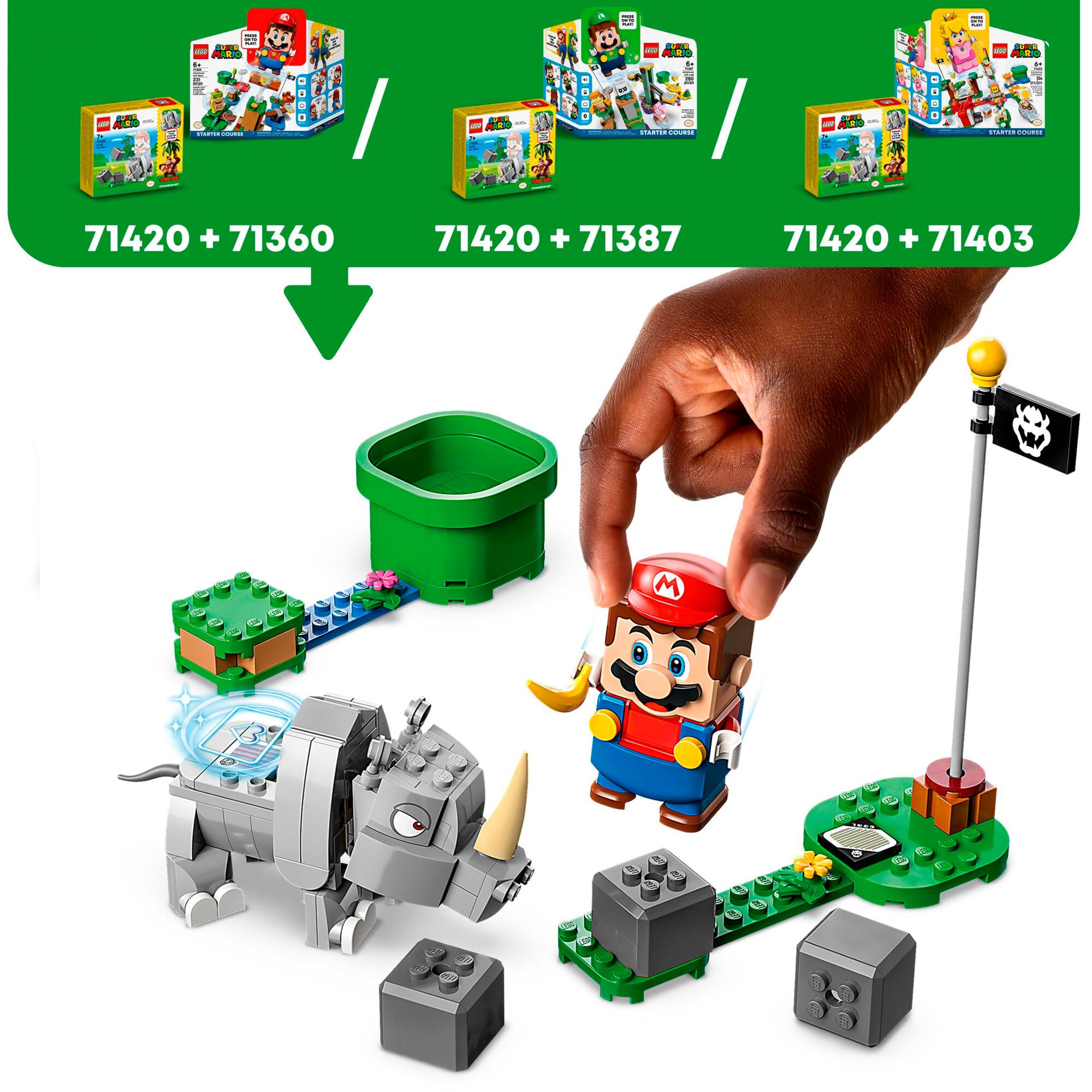 LEGO Konstruktionsspielzeug Super Mario Rambi das Rhino - Erweiterungssset