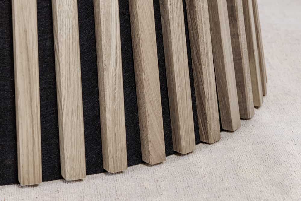 Runder Esstisch VALHALLA WOOD 140cm grau Eichenholz Säulenfuß