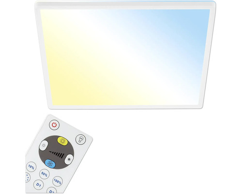 LED plafondlamp CCT dimbaar 22W 3000 lm 3000/4000/6000 K 42x42 cm wit + achtergrondverlichting + afstandsbediening
