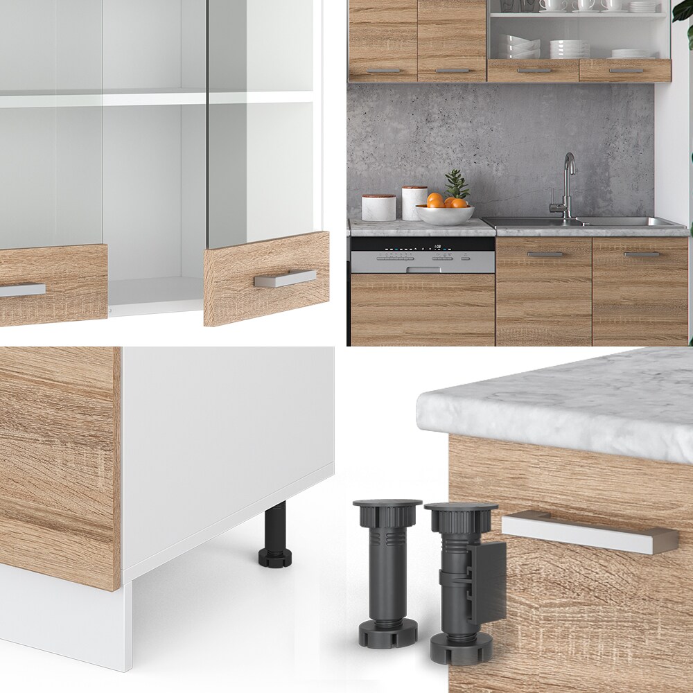 VICCO KÜCHE R-LINE 300 CM KÜCHENZEILE KÜCHENBLOCK EINBAUKÜCHE – SONOMA EICHE