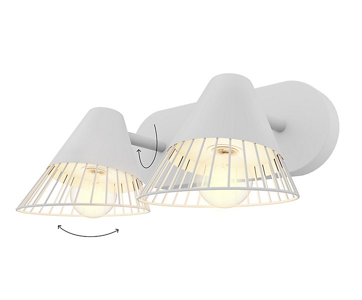 Réglette spot 2 lumières E14 10W GoodHome Tsolma blanc mat L.25 x L.22 x H.9 cm