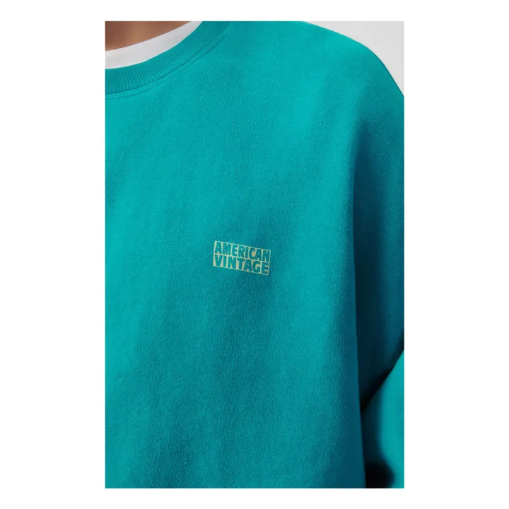 American Vintage Sweat Izubird | Bleu turquoise