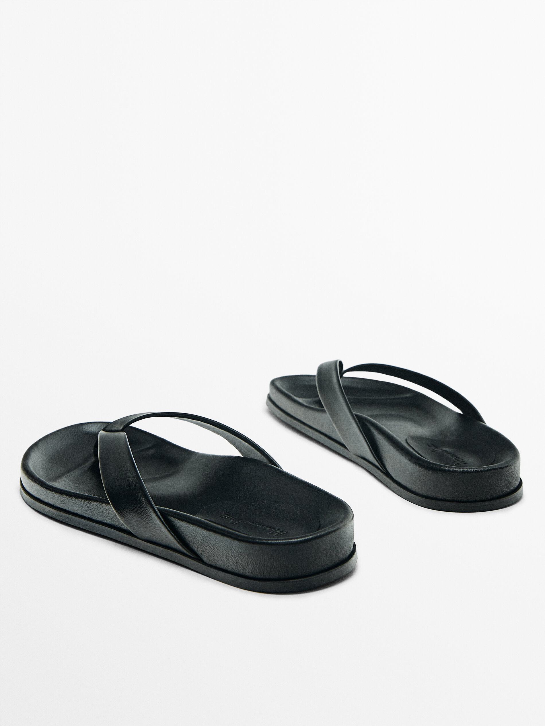 Sandalia piel tiras - NEGRO