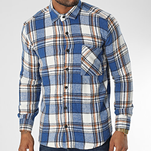 Chemise Manches Longues A Carreaux Dessen20 Bleu Blanc