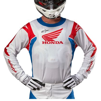 Maillot cross Alpinestars HONDA RACER ICONIC 2024 - Blanc / Bleu