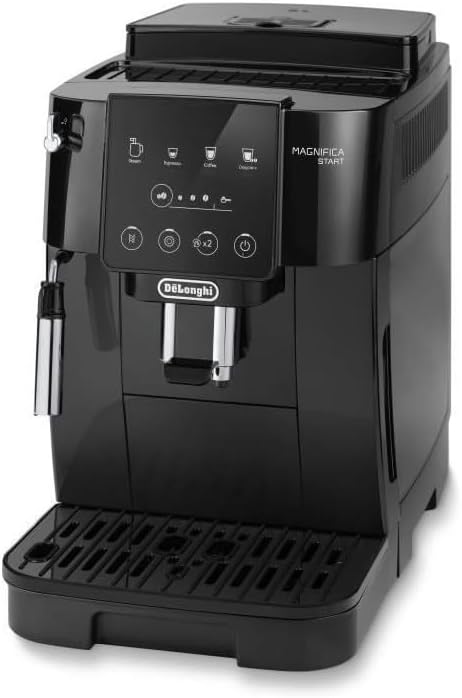 De'Longhi Magnifica Start ECAM220.21.BG, Kaffeevollautomat mit Manuellem Milchaufschäumer, Bean-to-Cup Espressomaschine mit 4 One-Touch-Rezepten, Soft-Touch-Bedienfeld, 1450W, Schwarz/Grau