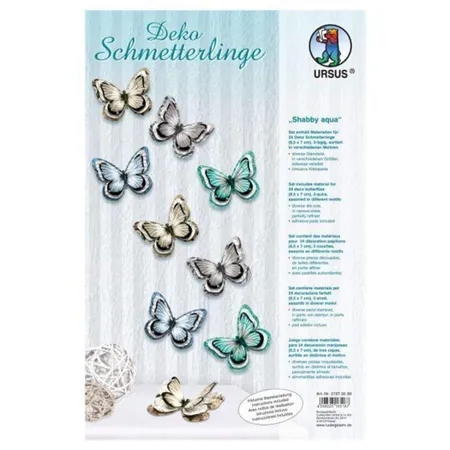 URSUS Deko Schmetterlinge Shabby Aqua