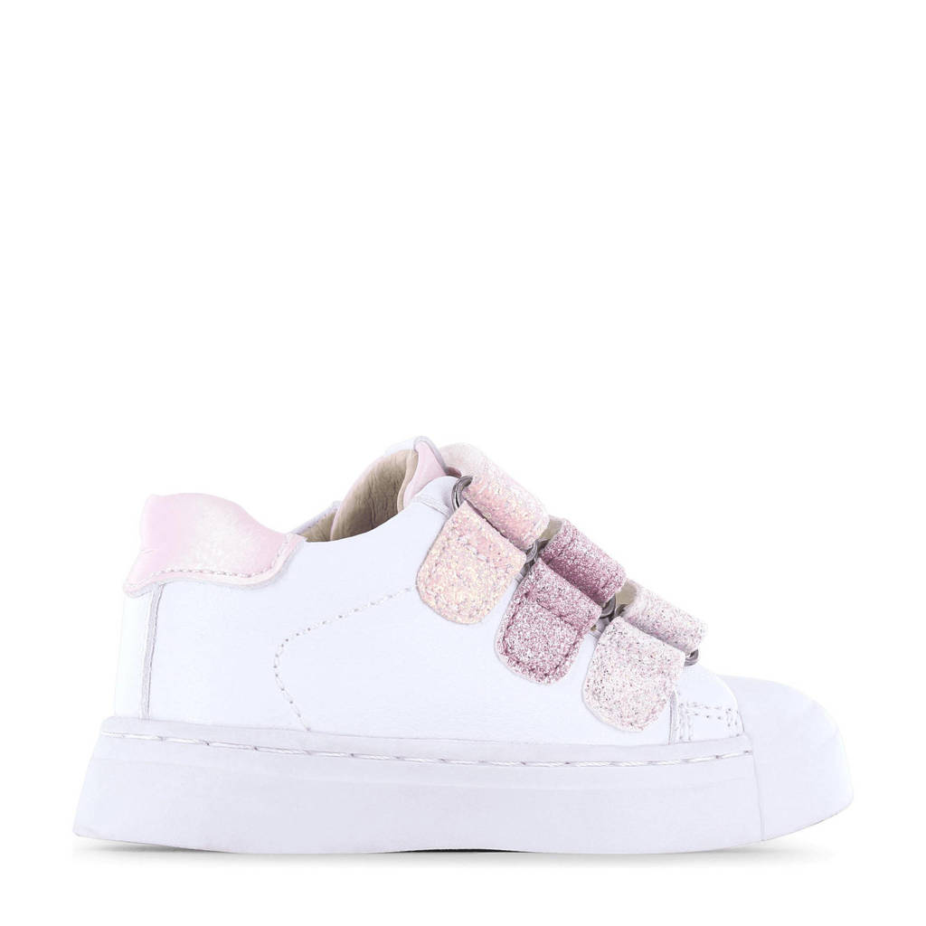 Shoesme leren sneakers wit/roze