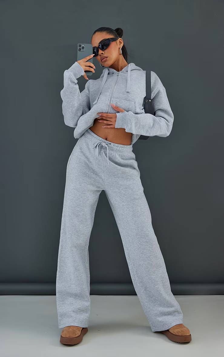Gris Cendré Sweat À Casynthétiqueche Zippé Oversize