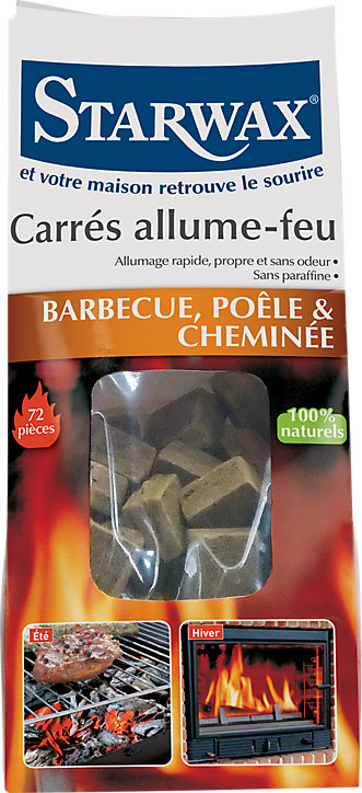 Lot de 72 carrés allume-feu barbecue&cheminée Starwax