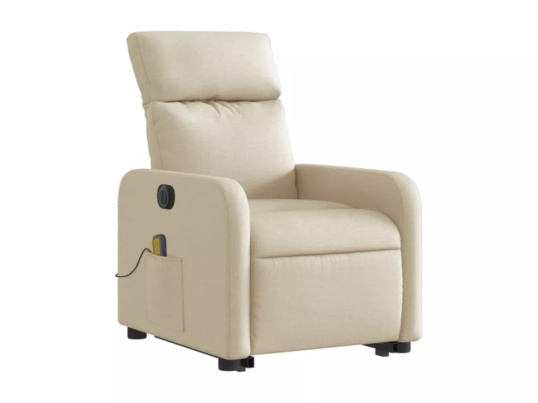 Fauteuil inclinable massant électrique Crème Tissu