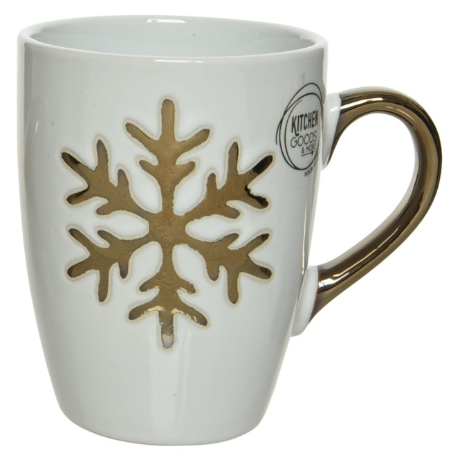 Tasse - Schneeflocke - aus Keramik - ca. 250 ml - ca. 11 x 8 cm - 1 Stück