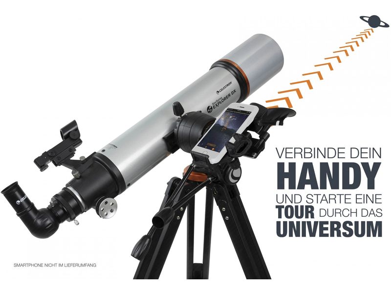 Celestron Teleskop StarSense Explorer DX 102 Teleskop, das Ihr Smartphone zur Analyse des Nachthimmels und zur Berechnung seiner Position in Echtzeit nutzt