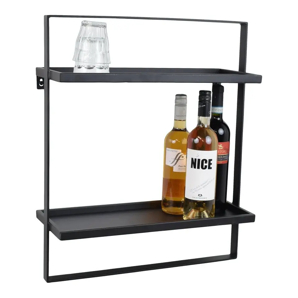 LOFT42 Wandrek Dymo - Zwart – Metaal – 60x50x15