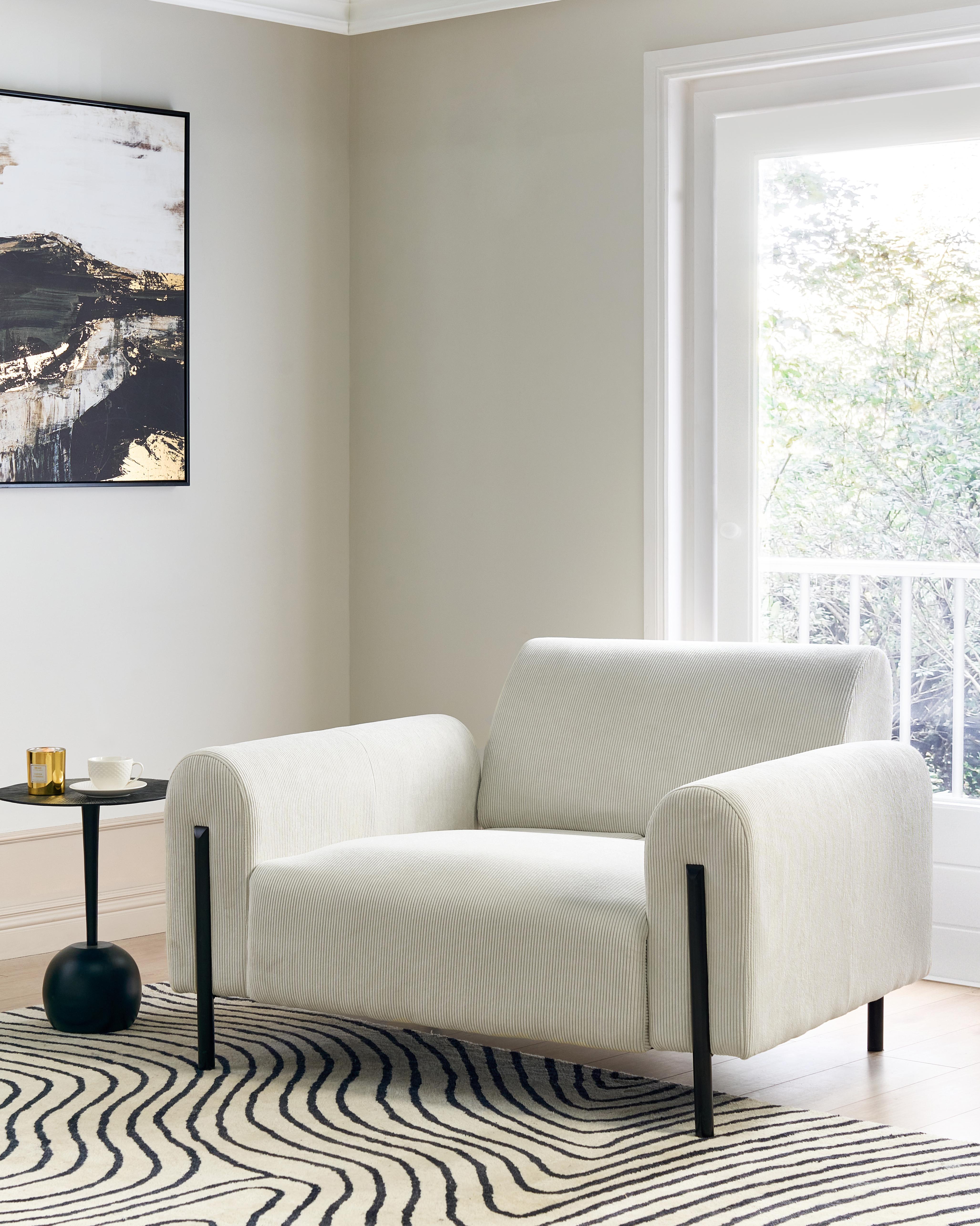 Fauteuil ASKIM Corduroy Gebroken wit
