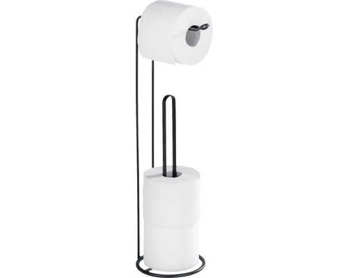 Vrijstaande toiletrolhouder 2 in 1 Lugano zwart