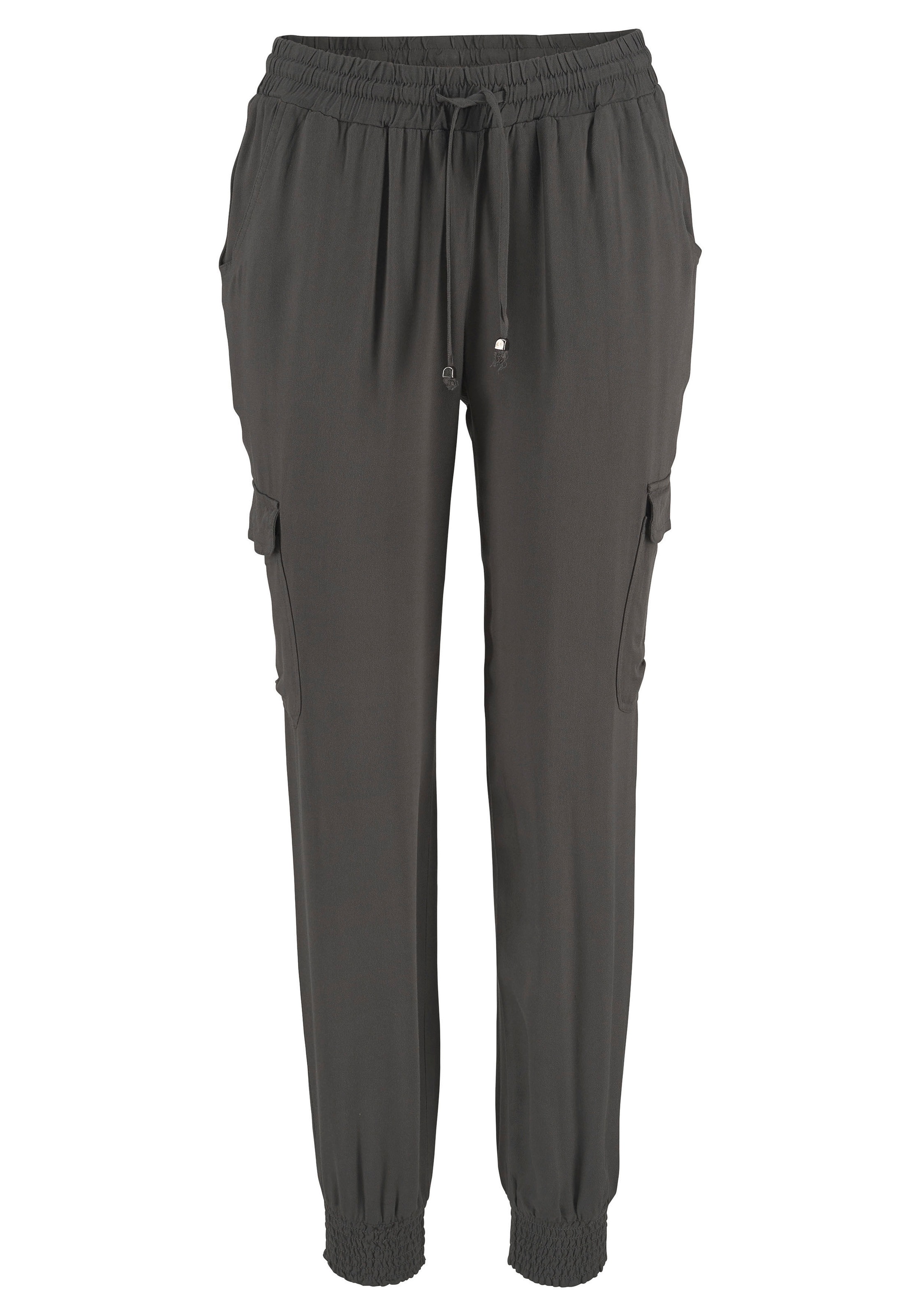 LASCANA Schlupfhose  aus gewebter Viskose mit Taschen, Stoffhose, Cargohose