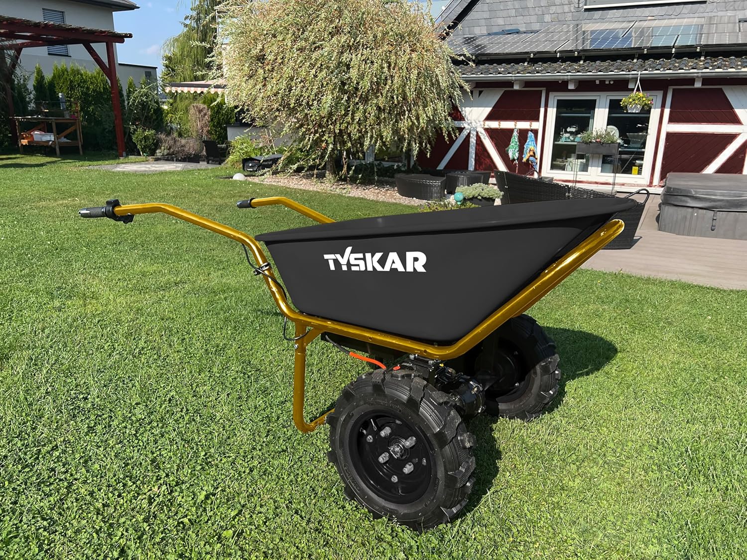 Akku Schubkarre ESK260TWIN Doppelachser max. 260kg 100L Wanne 500 Watt Vorwärts/Rückwärts