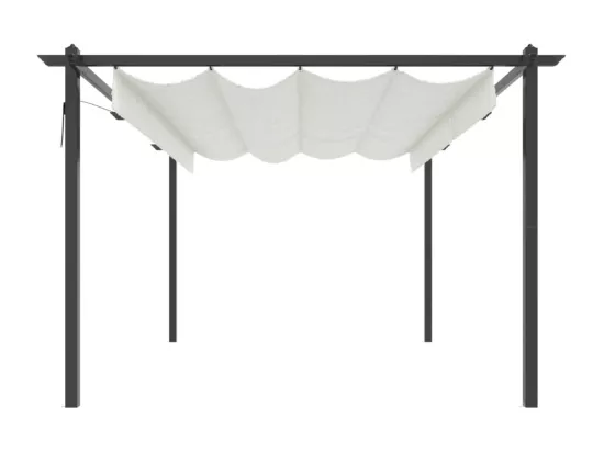 Tonnelle de jardin avec toit rétractable 4x3 m Crème