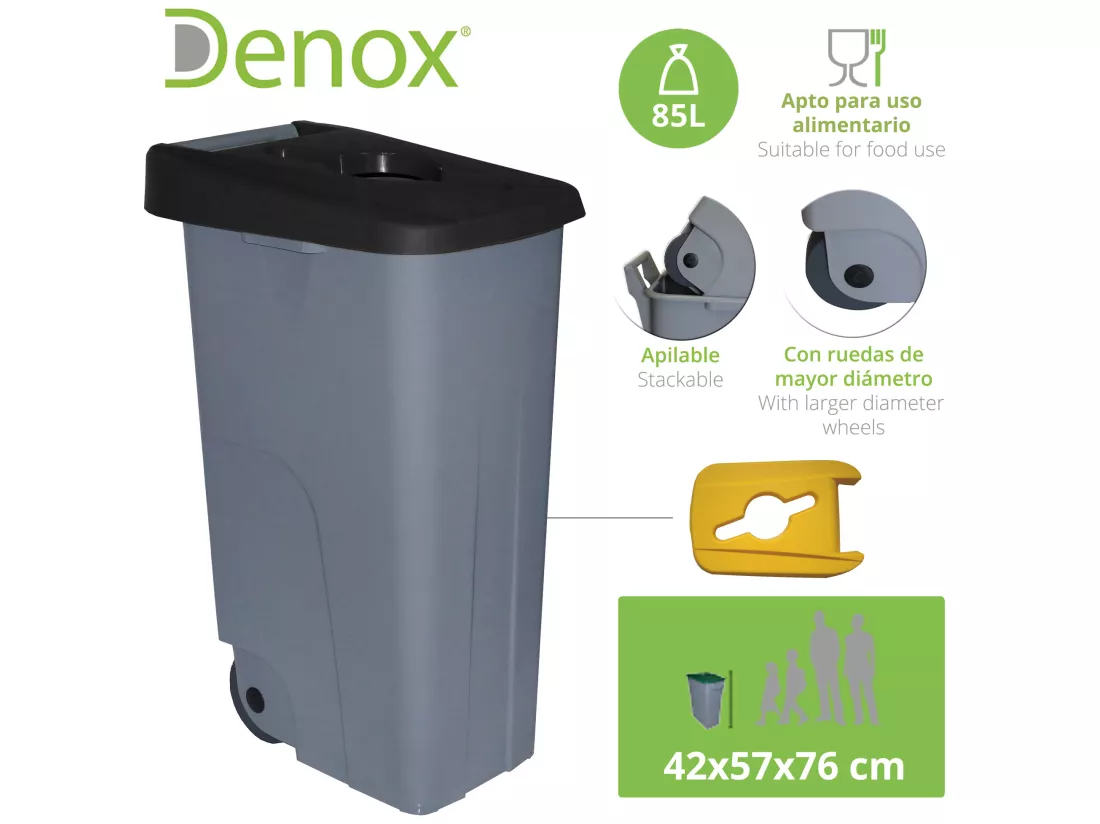 Recycler le cube à ordures 85 litres ouverts - noir 420x570x760 mm