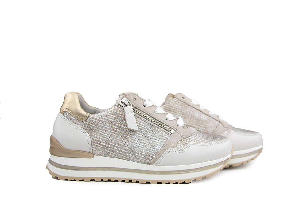 Gabor Sneaker Raffia Beige Offwhite Platin