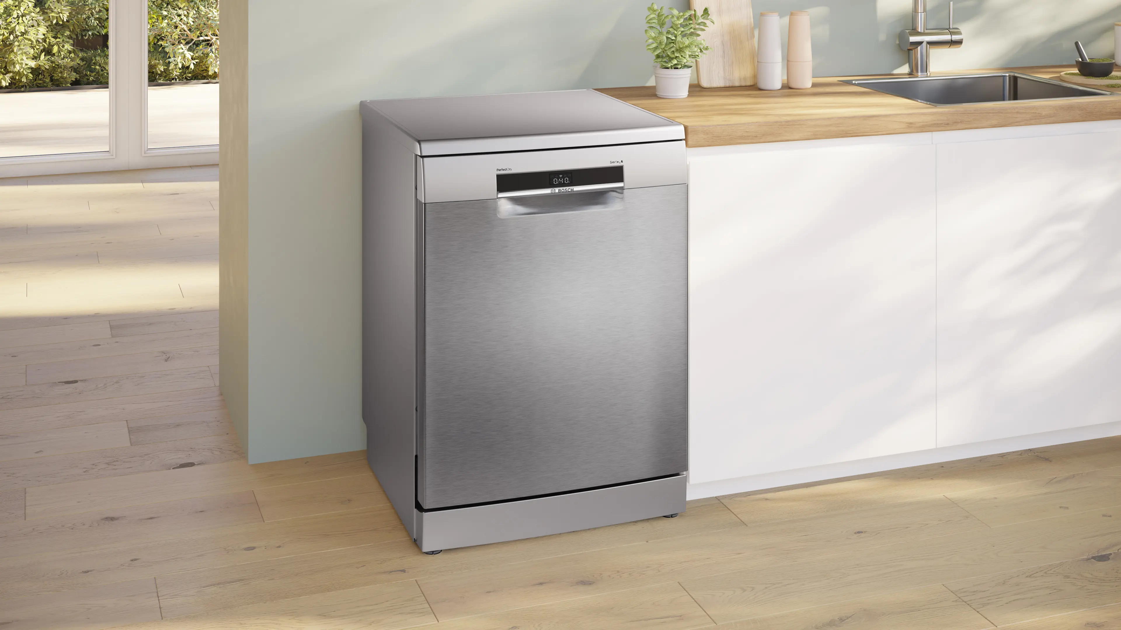 Serie 6 Vrijstaande vaatwasser 60 cm Geborsteld staal anti-fingerprint