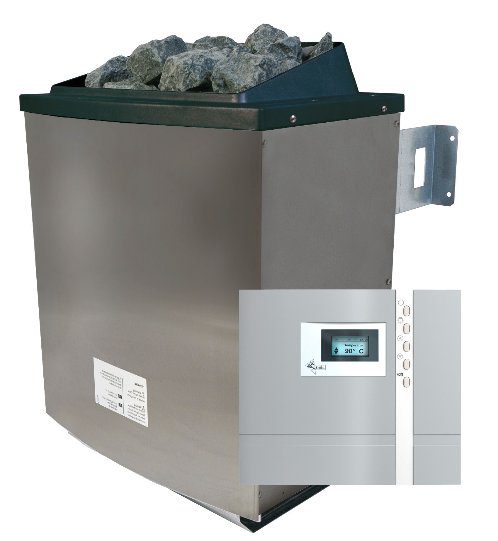 Karibu Saunaofen 9 kW SET mit Steinen und Steuerung premium Finnisch
