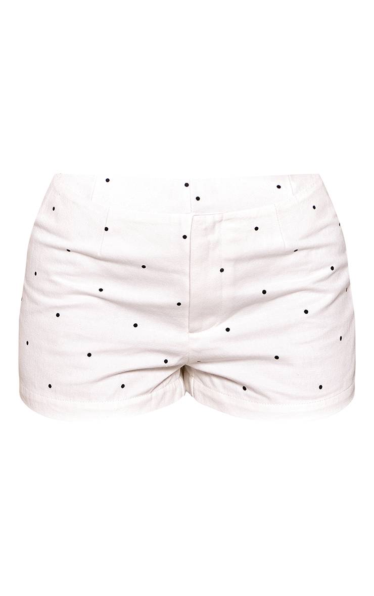 Black Polkadot Short Mini Ajusté À Pois En Twill Petite Co-ord
