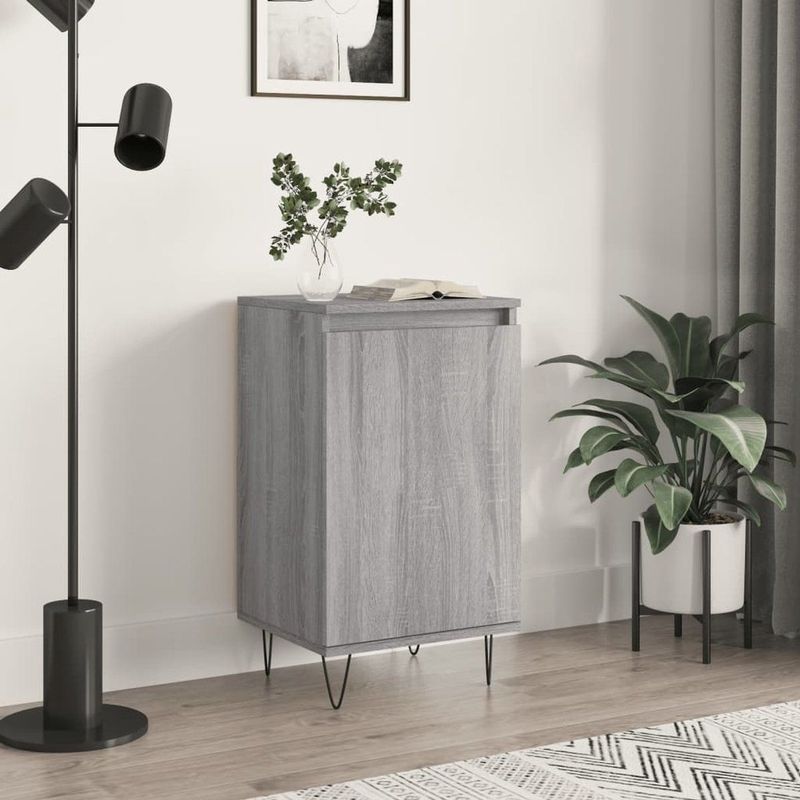 vidaXL - Dressoir - Grijs - Bewerkte Hout - 2 Vakken