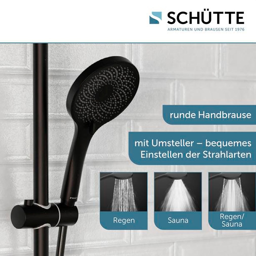 Schütte Brausegarnitur »RAVEN« Regendusche, mit Schlauch und Halterung, Wellness-Duschkopf