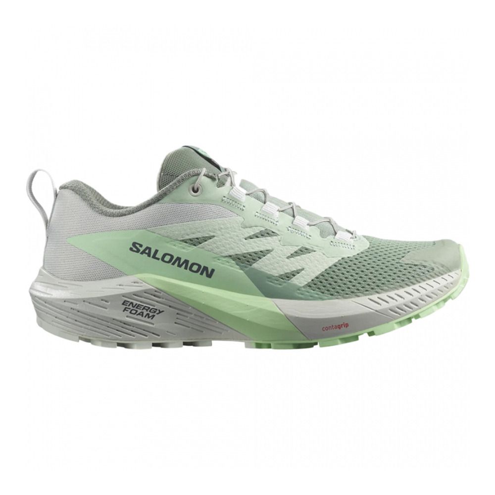 Salomon SENSE RIDE 5 W  - Chaussures trail Femme lily pad/metal/green ash