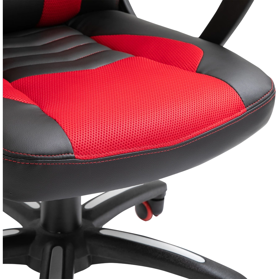 HOMCOM Sportlicher Chefsessel mit Massage- und Wärmefunktion schwarz, rot