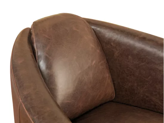 Fauteuil club 100% cuir vieilli FLORENTIN
