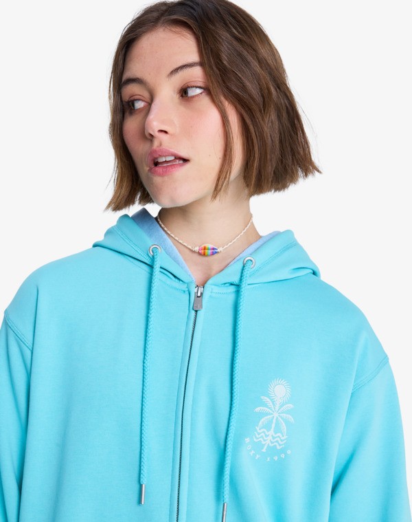 Surf Stoked Zip Terry Sweat à capuche zippé Bleu Femme