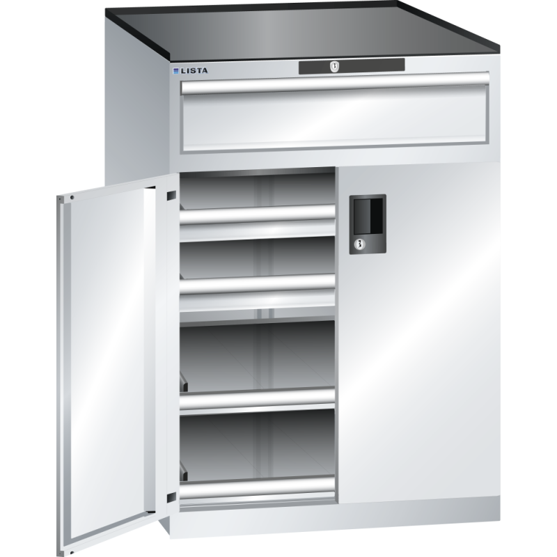 Armoire à portes battantes Lista 36x36E H 102 cm - 2 rayons extensibles - charge 75 Kg