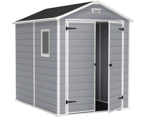 Keter Manor 6x5 tuinhuis met vloer, 185 x 152 cm, grijs