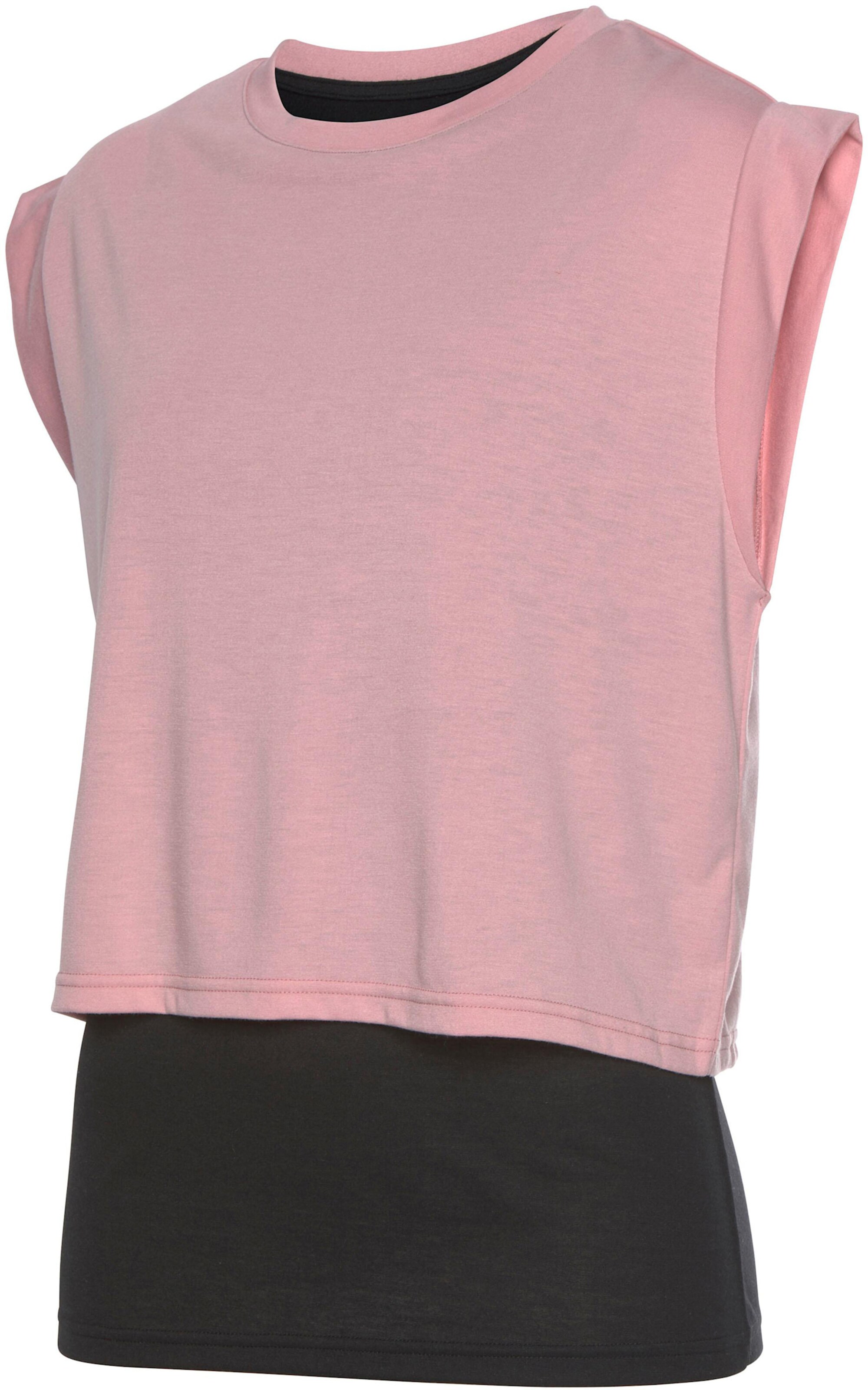 LASCANA ACTIVE 2-in-1-Shirt in rosa-schwarz