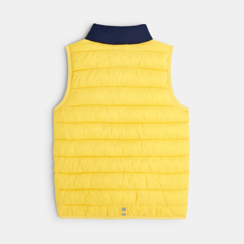 Doudoune sans manches colorblock jaune garçon