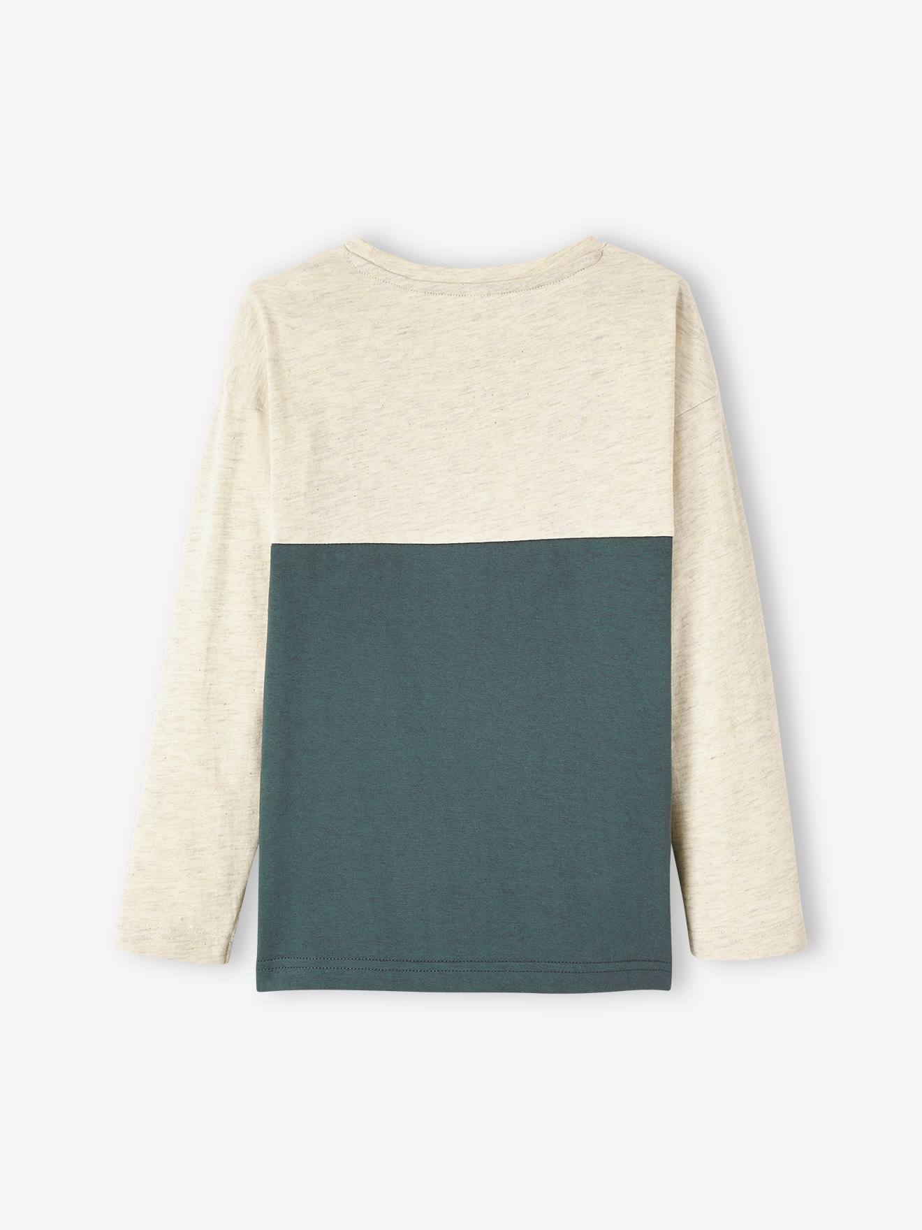 Camiseta colorblock azul-escura para meninos