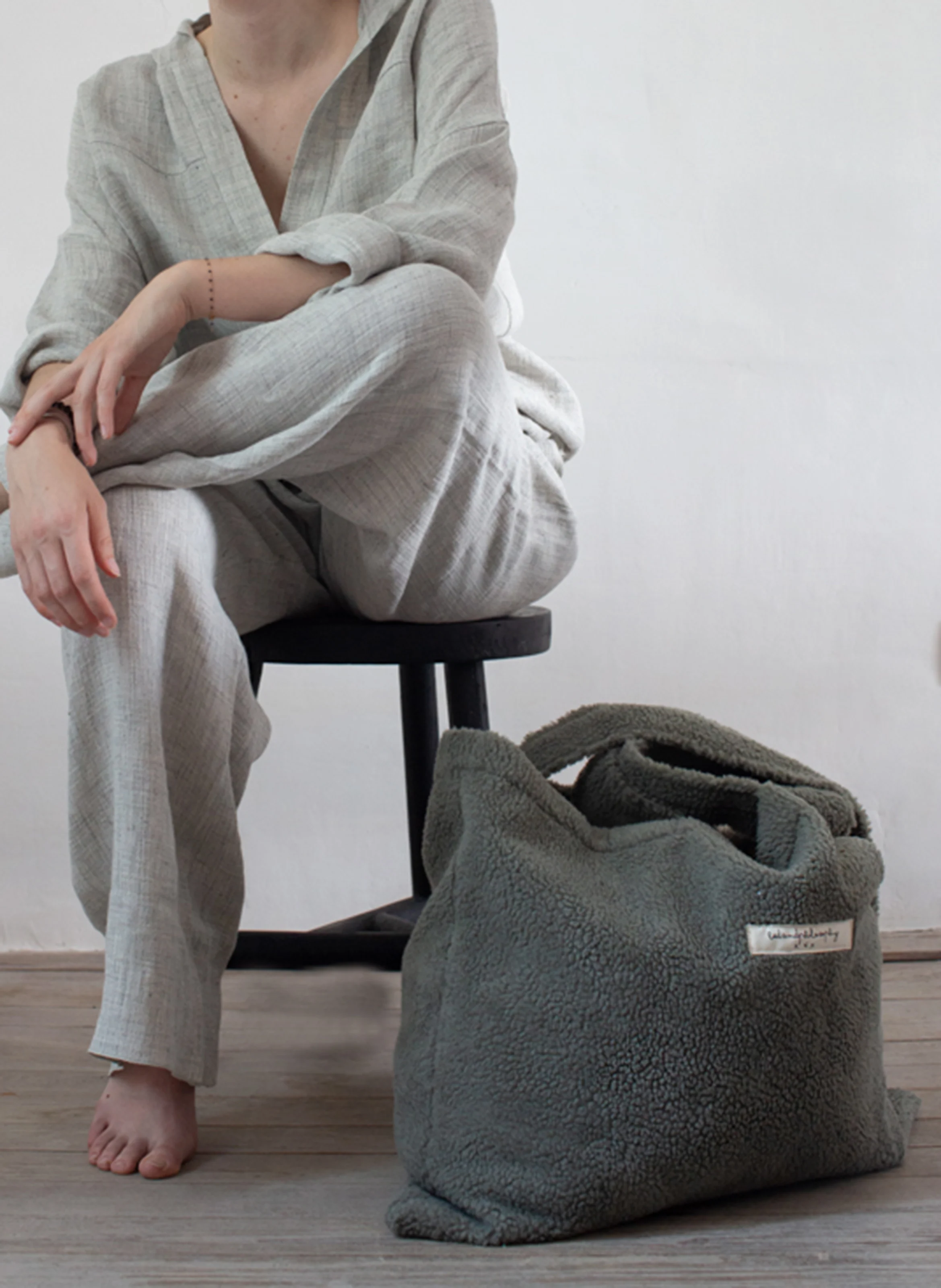 NOBEL - Sac cabas en moumoute | Vert